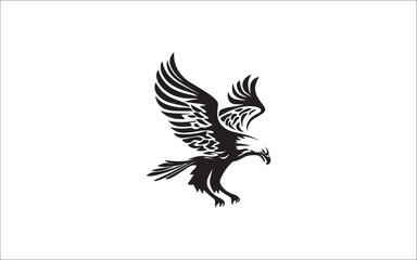 Obraz premium Eagle Silhouette Vector Icons: Flying Predator Bird Logos & Head Designs