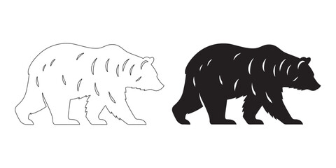 Bear Silhouette - Abstract Animal Art - Modern Bear Design - Bear Lineart - Bear Icon

