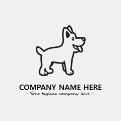 Dog illustration black and white for logo company vector image
