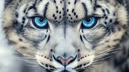 Obraz premium Close-up of a snow leopard's captivating eyes.