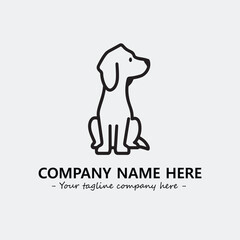 Dog illustration black and white for logo company vector image
