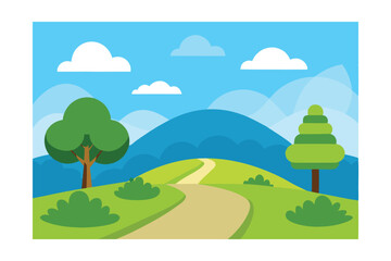 Obraz premium summer landscape with trees