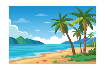 Fototapeta premium tropical beach and palm trees