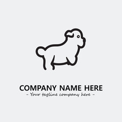Dog illustration black and white for logo company vector image

