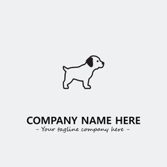 Dog illustration black and white for logo company vector image
