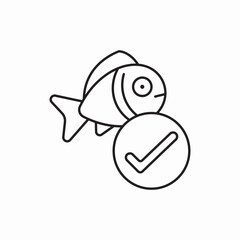 Fish seafood fresh icon vector sign