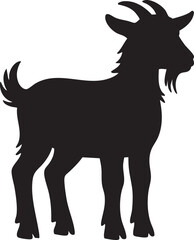 Simple Silhouette of a Goat, Perfect for Farm-Themed Designs