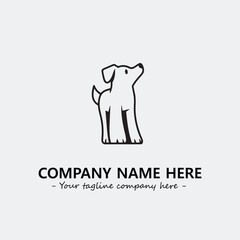 Dog illustration black and white for logo company vector image
