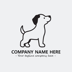 Dog illustration black and white for logo company vector image
