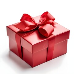 Obraz premium Red Gift Box with Satin Ribbon