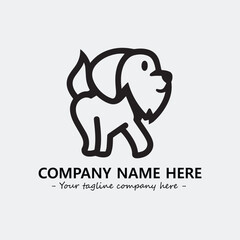 Dog illustration black and white for logo company vector image
