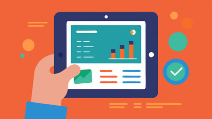 User Interface A hand holding the device while displaying a digital screen panel with test results graphs and alerts.
