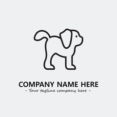 Dog illustration black and white for logo company vector image
