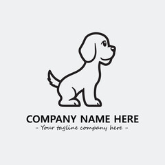 Dog illustration black and white for logo company vector image
