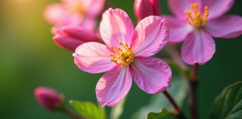 Fototapeta premium Close-up detail of blossoming spring wildflower, flora, plant