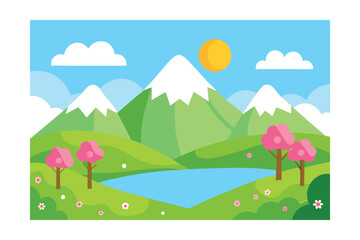 Fototapeta premium summer landscape with trees