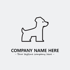 Dog illustration black and white for logo company vector image
