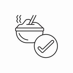 Healthy meal check icon vector sign