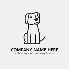 Dog illustration black and white for logo company vector image
