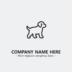 Dog illustration black and white for logo company vector image
