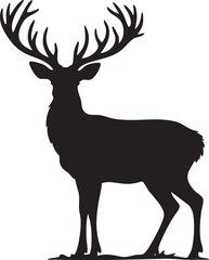 Majestic deer silhouette, perfect for logo or design elements.