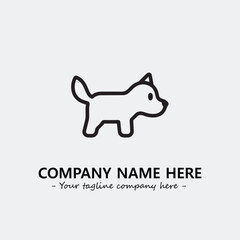 Dog illustration black and white for logo company vector image
