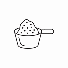 Protein scoop powder nutrition icon vector sign