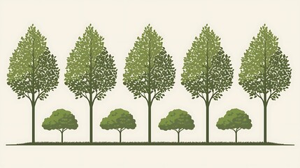 Obraz premium Row of Trees, Urban Design