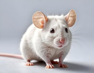 Adorable White Mouse Portrait