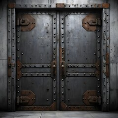Industrial Metal Double Doors