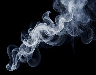 Obraz premium Abstract Smoke Swirls on Black Background