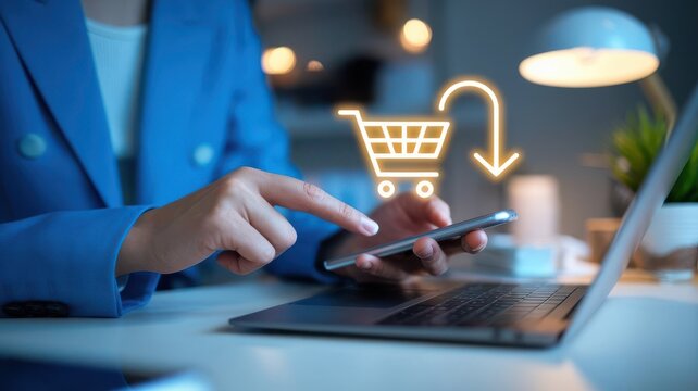 Seamless online shopping with quick returns using mobile and laptop