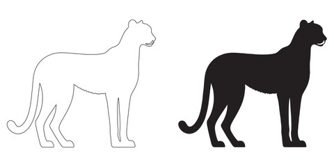 Minimal cheetah silhouette crafted for modern visual use – line art and vector ready – cheetah icon – cheetah illustration – cheetah lineart – cheetah line art

