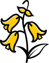 Sweet Pea, Clematis, Foxglove, Dahlia, Hollyhock, Calendula, Larkspur, Baby’s Breath (Gypsophila), Delphinium, Forget-Me-Not, flower logo icon