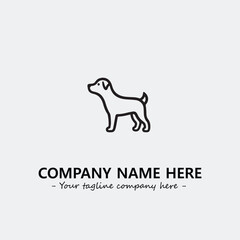 Dog illustration black and white for logo company vector image
