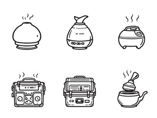 Simple Facial Steamer Line Drawings