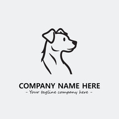Dog illustration black and white for logo company vector image
