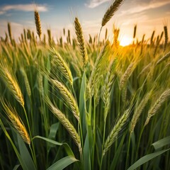 Golden Wheat Field at Sunset