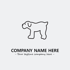 Dog illustration black and white for logo company vector image

