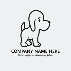 Dog illustration black and white for logo company vector image
