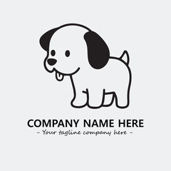 Dog illustration black and white for logo company vector image
