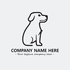 Dog illustration black and white for logo company vector image
