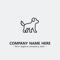 Dog illustration black and white for logo company vector image
