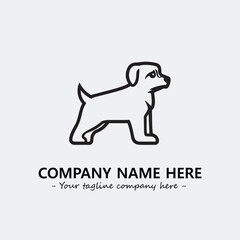 Dog illustration black and white for logo company vector image
