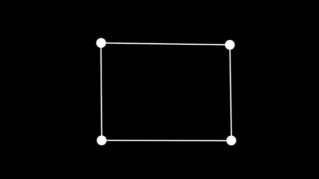 Animated square with corner dots on black background