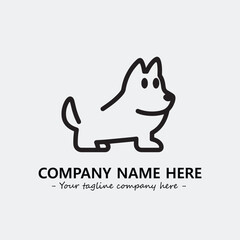 Dog illustration black and white for logo company vector image
