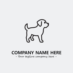 Dog illustration black and white for logo company vector image
