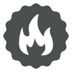 Sticker for hot sale solid icon, black friday concept. Vector graphics. Fire flame badge, sticker sign on white background, glyph style icon for mobile or web design.