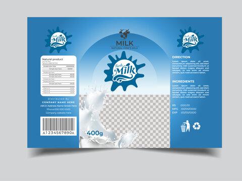 Simple and unique milk package design template