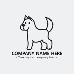 Dog illustration black and white for logo company vector image

